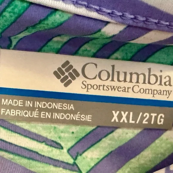 Columbia PFG Freezer Palm Print Tank Dress - pastel green and lavender- XXL - Picture 3 of 3